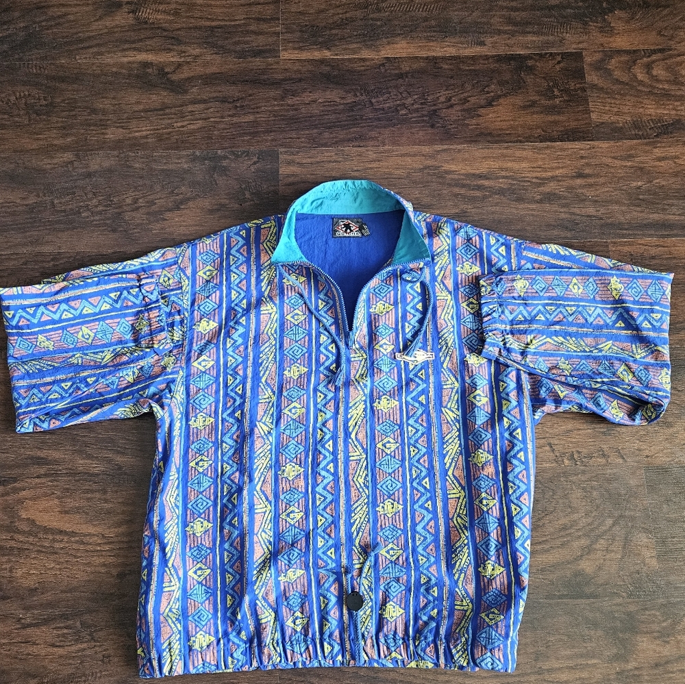 Vintage Men’s GOTCHA Surf Jacket Windbreaker 1/4 Zip Largre RARE 90s Geometric